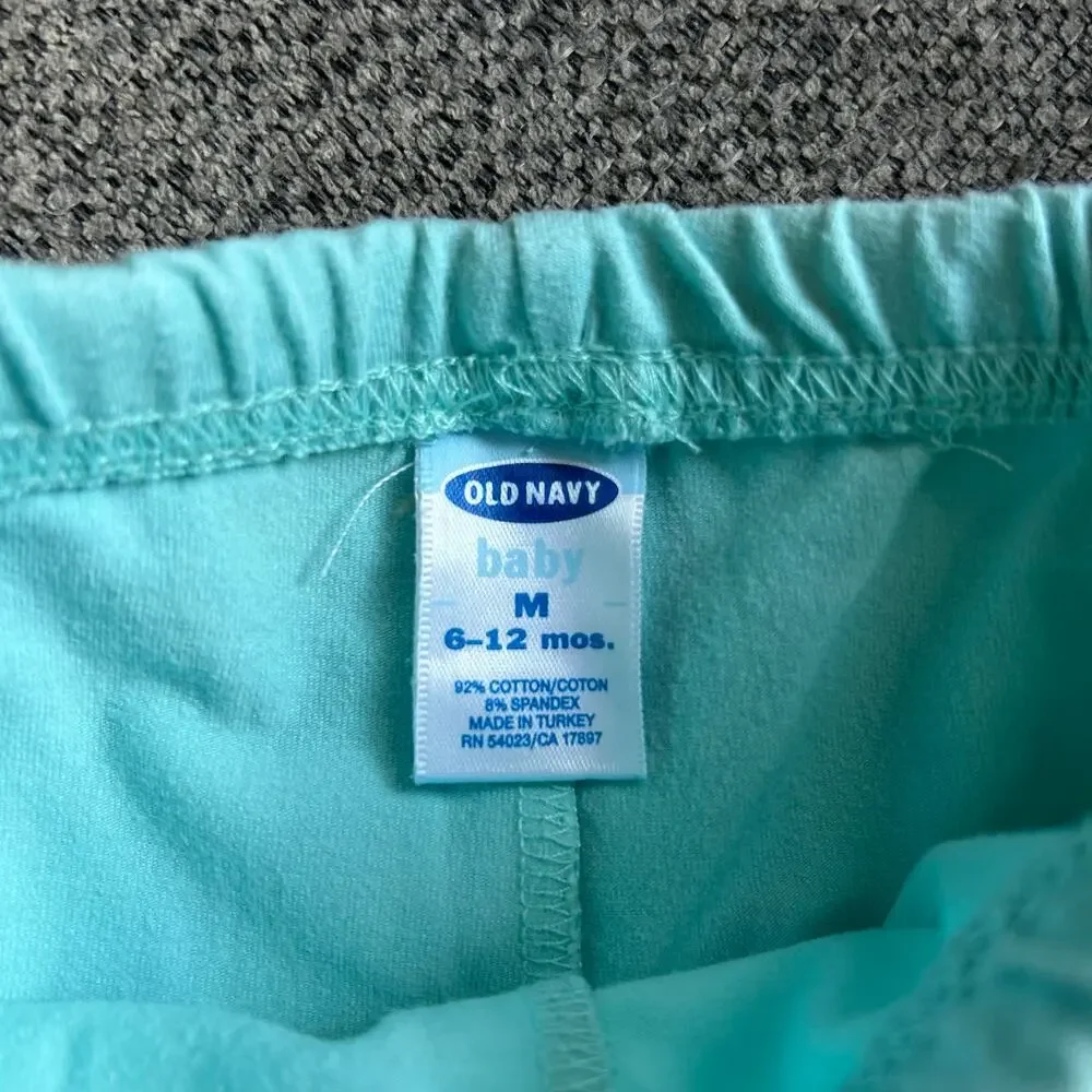 Old Navy Vtg Girls Size 6-12 Months Blue Striped Short Sleeve Top & Flare Pants